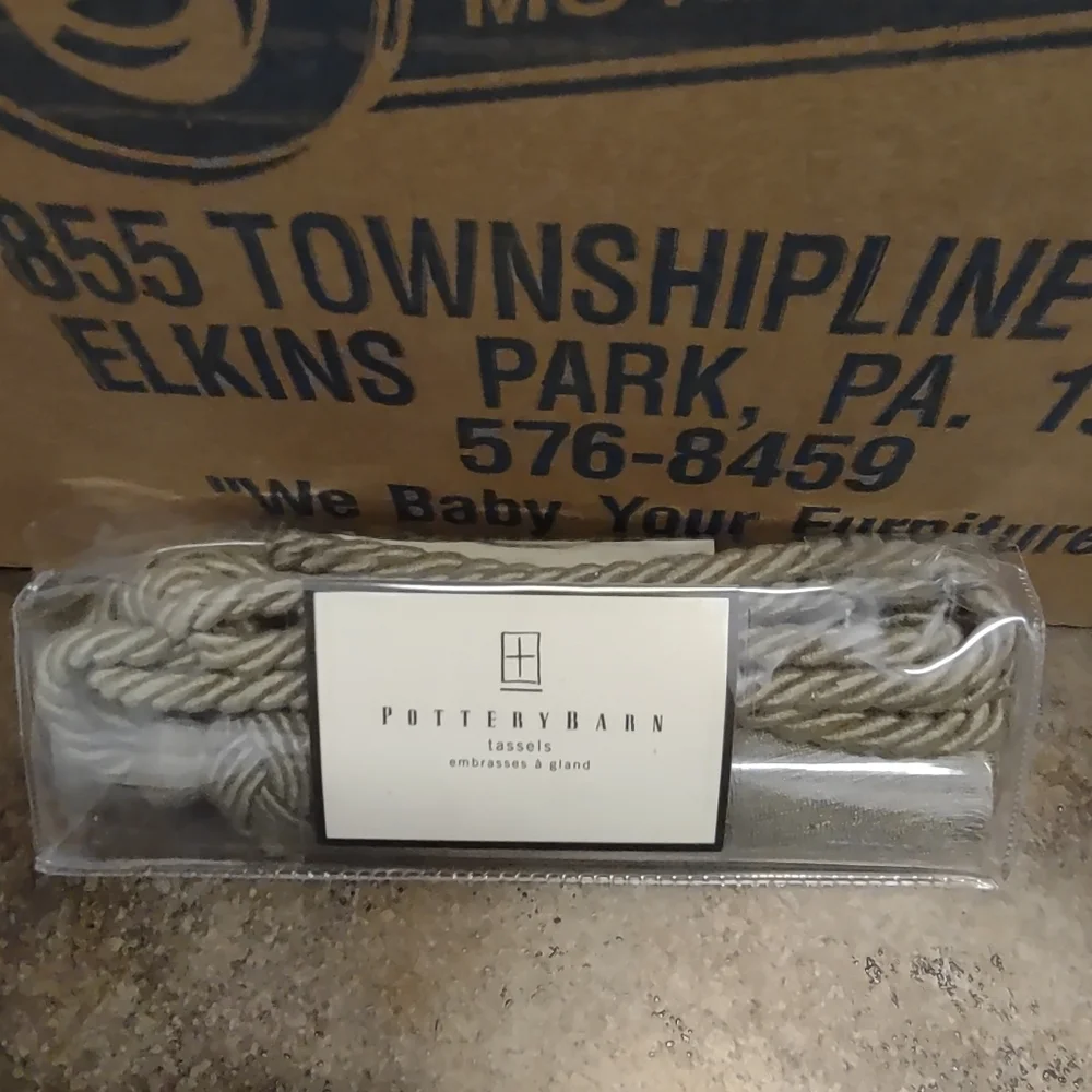 NWT Pottery Barn Beige Curtain Tie Back w/ tassle